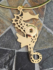 PENDANT LUXE SS - STUNNING SEAHORSE (GOLD)