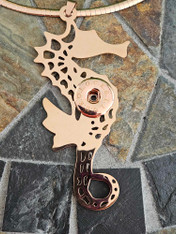 PENDANT LUXE SS - STUNNING SEAHORSE (RG)