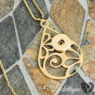 PENDANT LUXE SS - FLOWER DROP (GOLD)