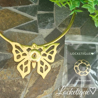 PENDANT LUXE SS - SPARKLING BUTTERFLY (GOLD)