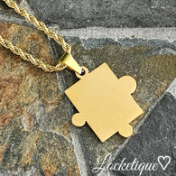 LUXE SS NECKLACE -  AUTISM PUZZLE (GOLD)
