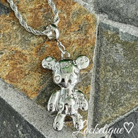 LUXE SS NECKLACE -  MESSAGE BEAR (SILVER)