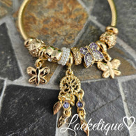 LUXE SS WIRE CHARMS BANGLE - DREAMCATCHER (GOLD)