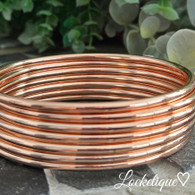 LUXE SS SET OF SEVEN BANGLES  – (ROSEGOLD)