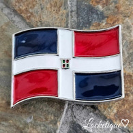 DOMINICAN REPUBLIC FLAG - (SILVER)