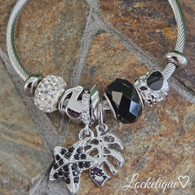 LUXE SS WIRE CHARMS BANGLE - SOFISTICATION LEAF