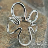 LUXE SS  RING - OPEN FLOWER (SILVER)