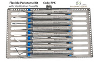 Flexible Luxator - Periotome set of 8 w/ sterilization cassette			