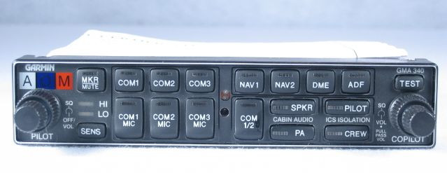 GMA-340 Panel, Marker Beacon Receiver, Stereo Intercom Bennett Avionics