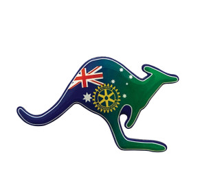Rotary Kangaroo Pin - Flag Design