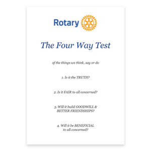 Rotary Four Way Test Certificate