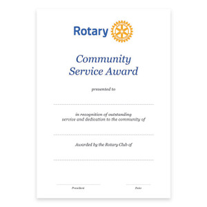 Rotary Community Service Certificate