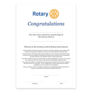 Rotary Induction Certificate