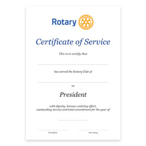 Rotary Past President Certificate