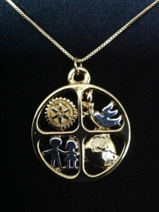 Gold Tone World Pendant