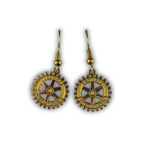 Rotary Charm Earrings - Gold