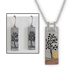 Tree necklace and earring set