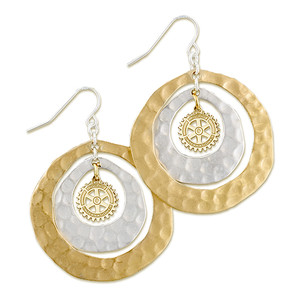 Three circle earrings