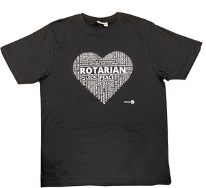 Rotarian Heart Unisex T-shirt - Black
