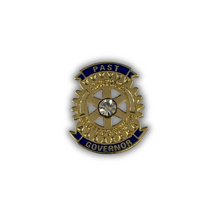 Rotary Past District Governor Lapel Pin with White Stone