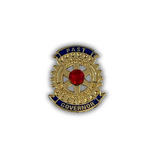 Rotary Past District Governor Lapel Pin with Red Stone