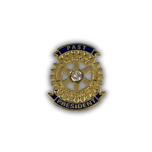 Rotary Past President Lapel Pin with White Stone