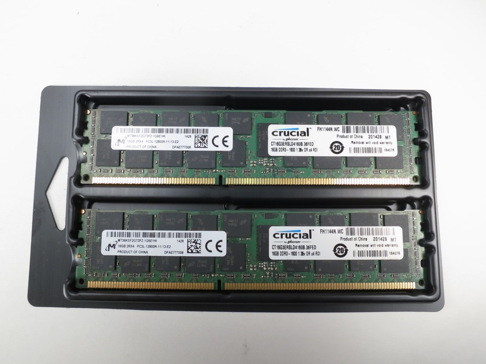 Ct2k16g3ersld4160b Crucial 32gb Kit Ddr3 1600 Rdimm 2rx4 Cl11 Pc3l 1 35v 240 Pin Aeon Micro Inc