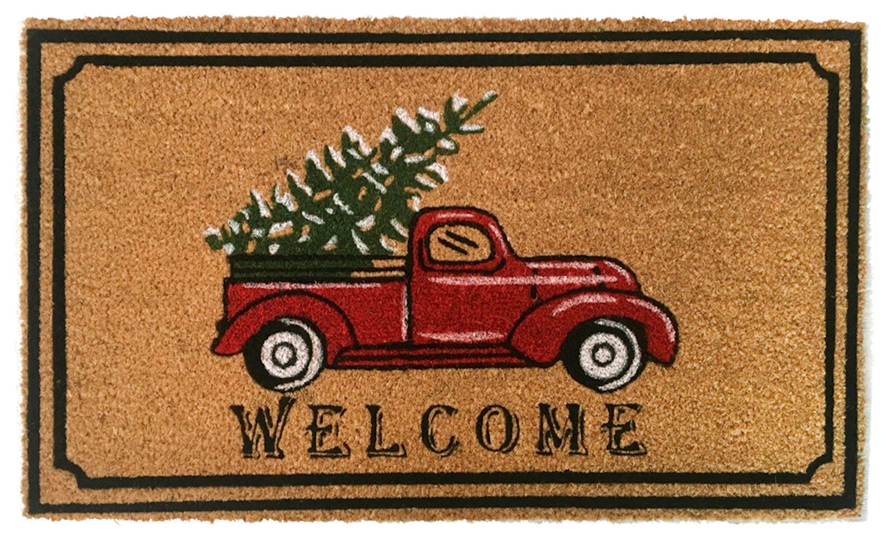 Christmas Truck Coir Doormat Case Pack 4