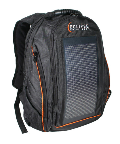 The Eclipse Solar Backpack, Black/Orange