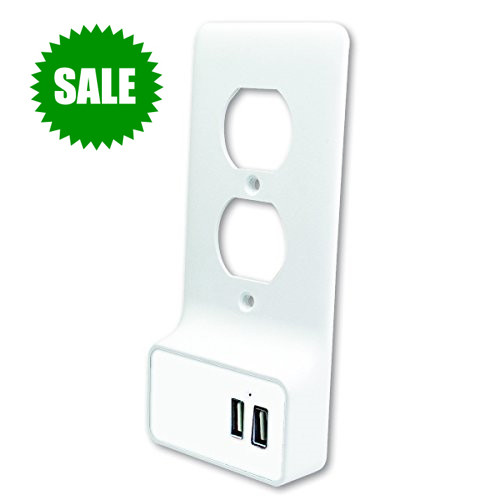USB 2.1 Charging Duplex Wall Plate 2Ports, White Telexpress Live Store