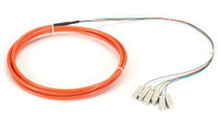 Fiber Optic Pigtail 6-Strand, SC/UPC, Multimode, 900um, PVC Jacket, 3M