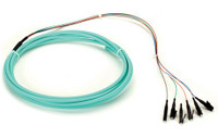 Fiber Optic Pigtail 6-Strand, LC/UPC, OM3, Multimode, 900um, PVC Jacket, 3M