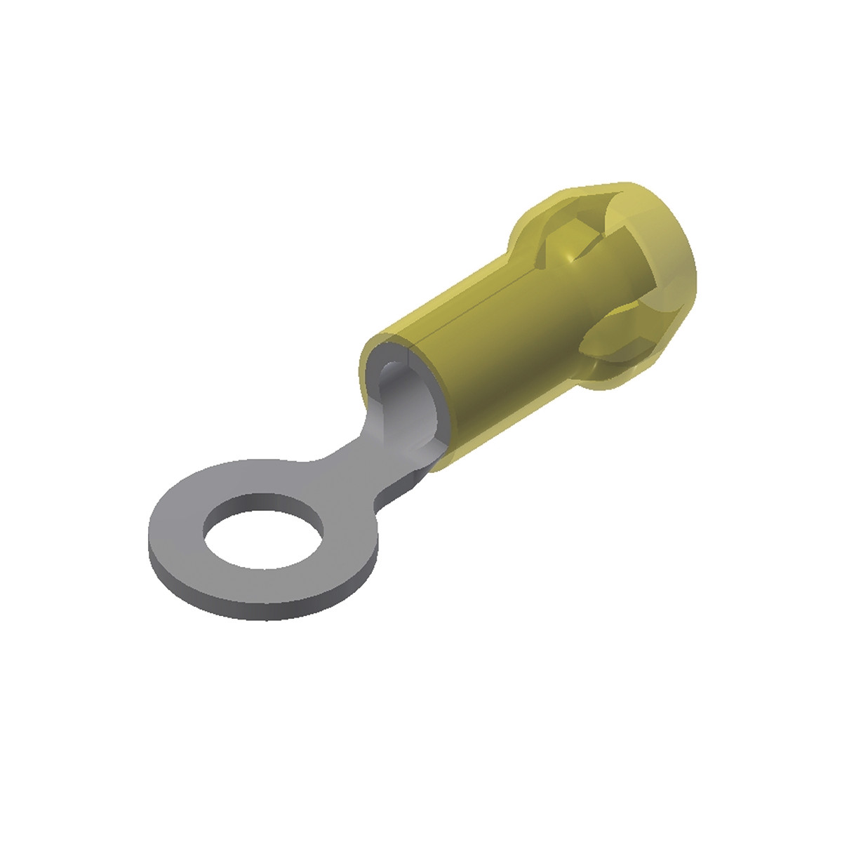 25 Connettori Terminali Ad Anello Gialli Isolati, AWG 12-10, Foro 1/4", MOLEX USA - Foto 4