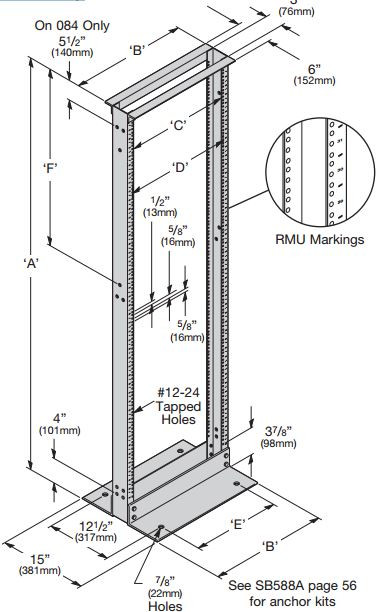 Sbxual 7 Equipment Rack Bolted Aluminum Fs Ds 19 Univ Mtg Brushed Aluminum New Surplus Telexpress Live Store
