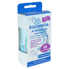 Aquarelle Moisturizing Antibacterial Wet Wipes 2 Pack