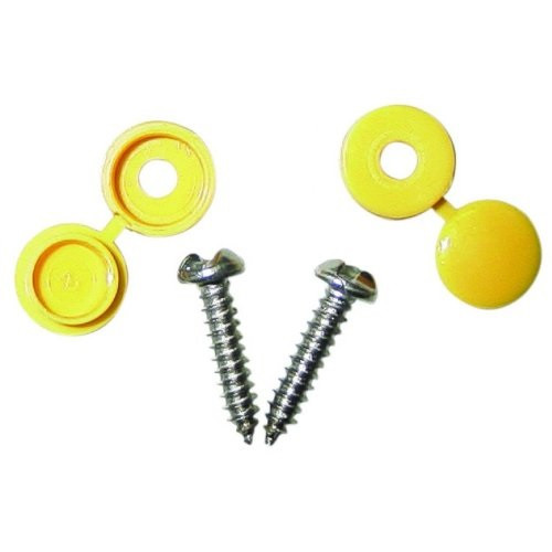Number Plate Screws with Yellow Caps - Motorcount