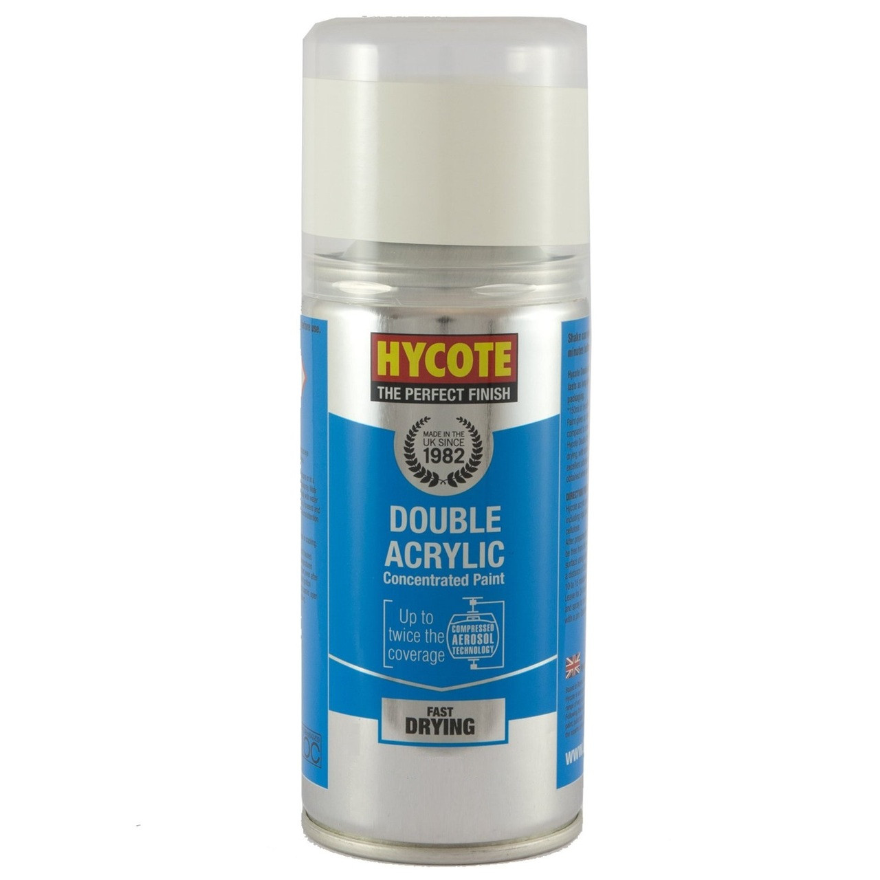 Hycote Fiat White 249 Acrylic Spray Paint 150 Ml Motorcount