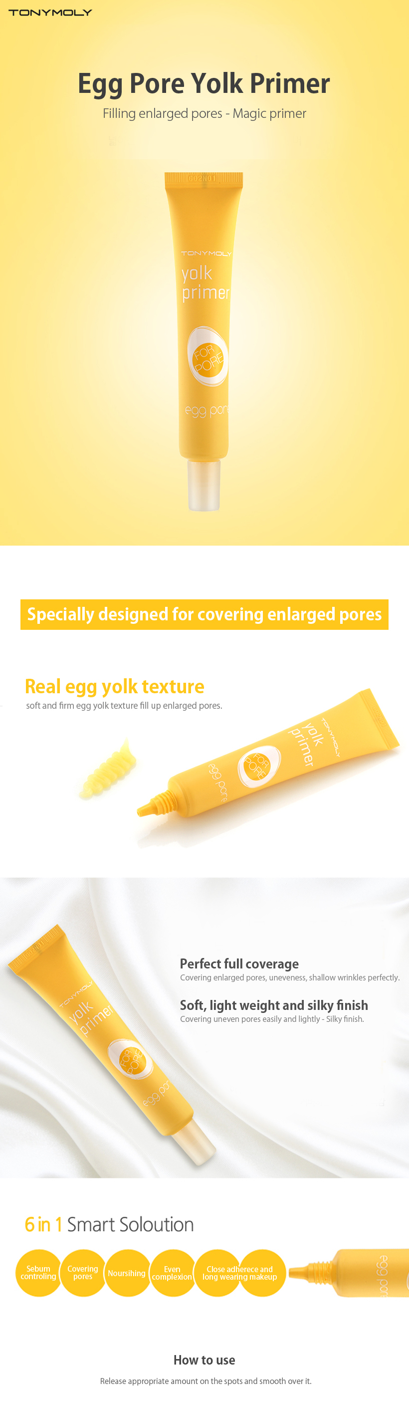 TONYMOLY New Egg Pore Yolk Primer 25ml - Strawberrycoco