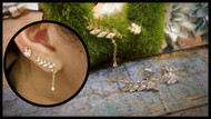 Sterling Silver 2 Piece Set Leaf Earrings