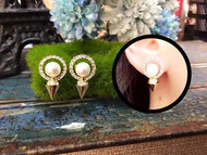 Spikes Earrings with Pearl