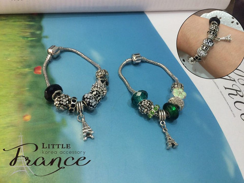 Cute Beads Bracelet with Eiffel Tower Charm