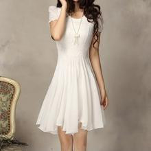 Short-Sleeved Chiffon Dress