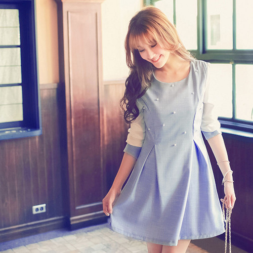 A Line Beaded Chiffon Dress