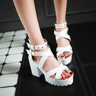 Studded Platform Chunky Heel Sandals