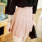 Pleated Leather Skirt