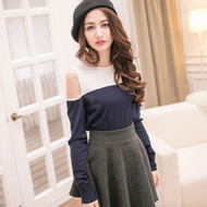 Open Shoulder Knit Top