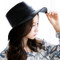 Wide Leather Texture Fashion Hat