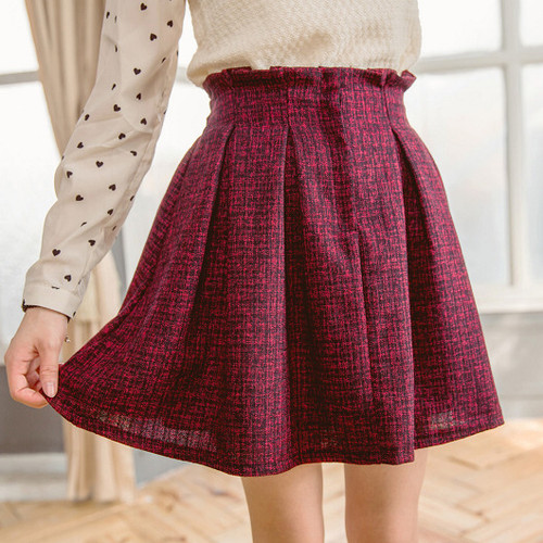 Pleated Textured Skirt