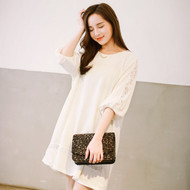 Wide Lace Sleeve Dress