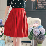 Pleated Woolen Skirt